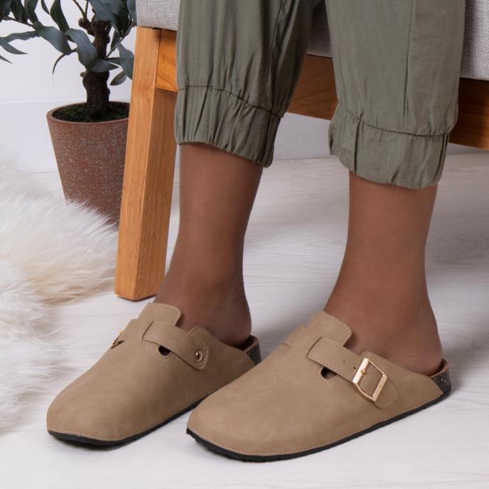 totes Ladies PU Clog Taupe